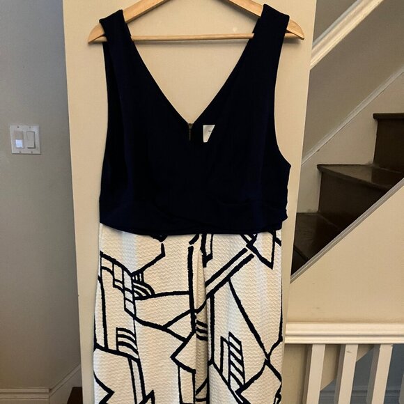 Navy and White Summer Dress - Picture 2 of 12